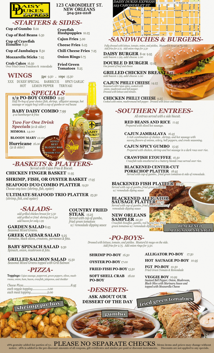 Daisy Dukes Corondelet Menu Page 2
